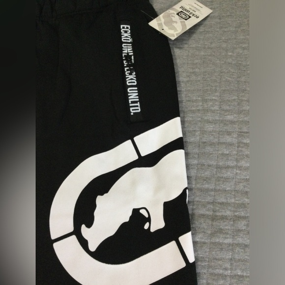Ecko Unlimited Black w/ White Camo Sweatpants Size XXL EO31G624 - Picture 3 of 10